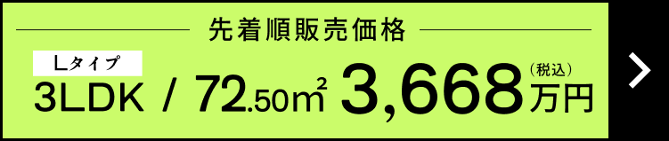 先着順販売価格 Lタイプ 3LDK / 72.50㎡ 3,668万円(税込)